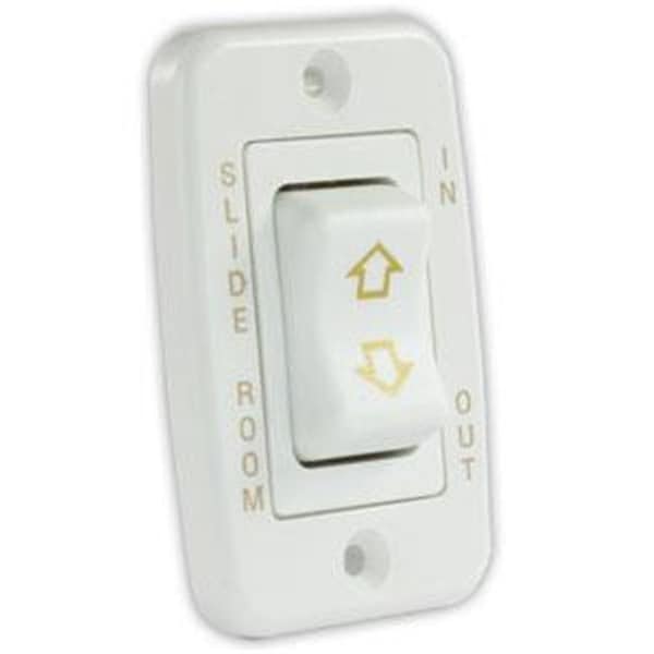 Jr Products JR PRODUCTS 12345 Dc Power Single Slide-Out Switch - White J45-12345 - main